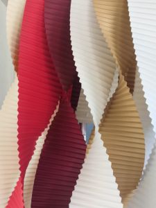 Red Wedding Celebration Long Corrugated Paper Background Decoration Wave Paper Folding Ceiling Prop Arrangement