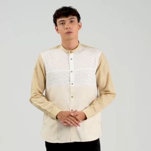 EDWIN JEANS - KOKO TERNATE KHAKY Kemeja Lengan Panjang Baju Muslim Pria Top Man Muslim Shirt
