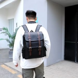 GLADIO Tas Ransel Pria Kenta Kulit Besar Muat Laptop Mewah Kekinian Backpack Traveling Premium