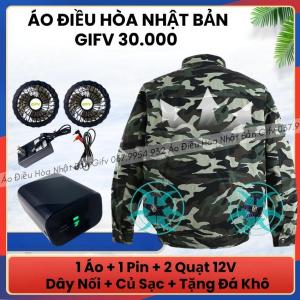 Áo điều hoà Nhật Bản áo chống nắng có quạt áo khoác điều hòa áo có quạt làm mát áo quạt gió Áo điều hòa quạt gió Nhật Bản GIFV pin 30000mAh siêu bền (BH 12 tháng)