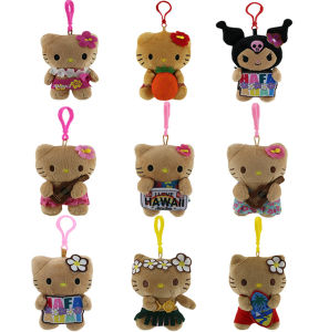 Hawaii Limited Black Kitty Cat Plush Toy Keychain Bag Decor Womens Gift Soft PP Cotton Filled Hello Kitty Collectible