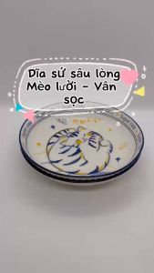 Tô Chén Đĩa Sứ Họa Tiết Mèo Lười Cực Xinh - Đồ Sứ Decor Bộ Đồ Đựng Đồ Ăn Tráng Men Cao Cấp Bộ Đồ Bàn Ăn Cao Cấp