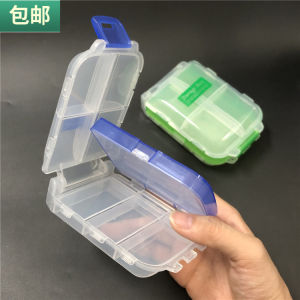 Travel Foldable Plastic Storage Box Three Layers 8 Grids Medicine Box Handmade Accessories Organizer Box Compact Size