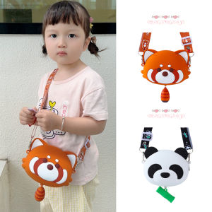 Túi Đeo Chéo Gấu Trúc Silicon Hoạt Hình Cho Trẻ Em Túi Đeo Vai Đơn Túi Du Lịch Ngoài Trời Túi Chơi Đùa Giảm Áp Dụng Cho Trẻ Em Từ 3 Tuổi Trở Lên