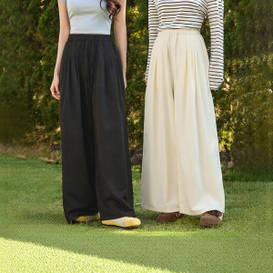 SANFU | Elastic Waist Pockets Loose Drape Wide Leg Pants