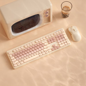 B.O.W | 3-Mode Wired Wireless Bluetooth Keyboard and Mouse Set RGB Backlit Silent