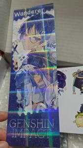 11Pieces Anime Gift Bag Cartoon wanderer Kabukimono Balladeer Scaramouche Collection Bag Keychain Sticker badge LOMO Card Postcard Card Toy Gift