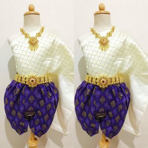 ชุดไทยสไบโจงกระเบน ชุดไทยโจงกระเบน ชุดไทยวันลอยกระทง ชุดไทยนางนพมาศ ชุดไทยโบราณ ชุดไทยสไบเด็กผู้หญิง