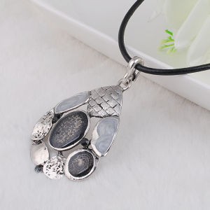 Affordable White K Oil Drop Charm Necklace Eco-friendly Pendant Jewelry for Conscious Lovers