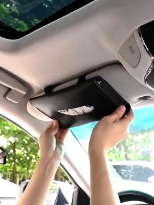 Car Tissue Box Kotak Tisu PU Leather Premium Clip Klip Sun Visor Car Accessories汽车纸巾盒