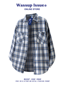 Vintage Plaid Loose Casual Shirt Men