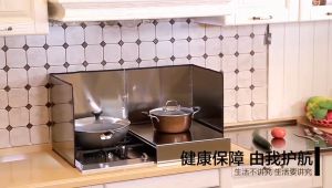 Splash guard oil retaining wall kitchen gadgets stainless steel folding splash guard heat shield wall baffle