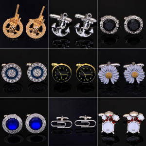 ใหม่พรีเมี่ยมเคลือบ กระดุมข้อมือคัฟลิงค์ ธุรกิจของผู้ชาย ทางการ ปุ่มเสื้อเชิ้ต สไตล์ฝรั่งเศส เสื้อเชิ้ต ข้อมือเสื้อ Grips Western ชุดสูท อุปกรณ์เสริม