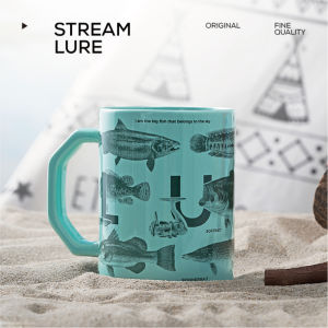 ROCMOK Lure Fishing Enthusiast Outdoor Camping Creative Ceramic Mugs Little Fish Water Cup High Aesthetic Value 350ml Capacity