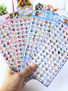 Adhesive Stickers Crystal Gem 3D Cute Elsa Snow White Cartoon Princess Kindergarten Children Reward Stickers Girls Frozen