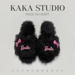 Dép Bông Dài Dễ Thương Cho Nữ Mùa Đông 2024 Dép Bông Đế PVC Phong Cách Hàn Quốc Hoạt Hình Cho Nữ Dép Bông Đế Dày