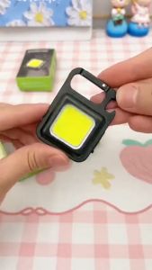 Đèn Pin Móc Khóa Siêu Sáng - Đèn Pin Led Mini  Móc Khóa  Siêu Sáng  Bóng Cob Siêu Bền Dùng Mở Nắp Chai Đa Năng Tích điện và Nhấp Nháy Kèm Cáp Sạc USB