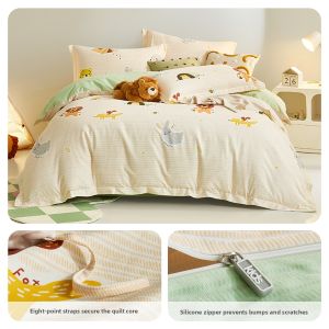 Luolai Kids | Flannel Finish Pure Cotton Duvet Cover for Kids Winter Warmth