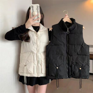 plus Size Womens down Cotton Jacket Thick Vest Fashionable Versatile Shoulder Pad Vest Outerwear for plus Size Sister