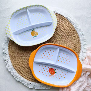 3 Divided Toddler Plates Durable and Reusable Snack Container Food Bowl for Kid Feeding Plate