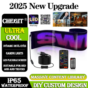 LED Matrix Pixel Panel Remote Control Truck Devil Eye Soft Foldable Lighting Graffiti Scrolling DIY Programmable Flexible Screen