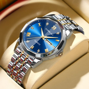 CRRJU Watch for Men Luxury Stainless Steel Luminous Quartz Watch Fashion Business Waterproof Mens Clock Relogio Masculino