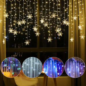 Snowflakes Curtain Garland on The Window Fairy Lights New Year Garland Festoon Led Icicle Fairy Lights String Christmas Decor