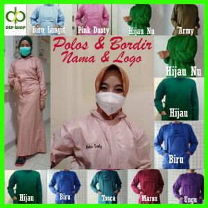 APD Hijab/JUBAH OPRASI/HAZMATE Tampil Modis Water proof plus Bordir nama dan logo