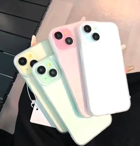 อะคริลิกด้าน Soft สําหรับ IPhone เคส 11 13 15 16 17 12 14 Pro Max 16 14 15 Plus 17 Air เคสไอโฟน11 เรียบง่าย ฝาครอบกล้อง ซิลิโคนนิ่ม