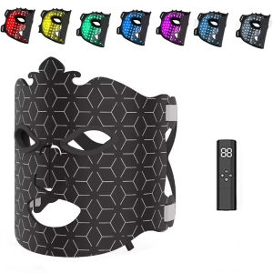 Mặt Nạ LED Silicon 8 Màu Trị Liệu Ánh Sáng Đỏ Hồng Ngoại Mềm Dẻo Chống Lão Hóa Cho Trẻ Hóa Da & Chống Nhăn