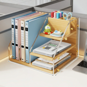 Desk Organizer File Book Stand Pen Holder
