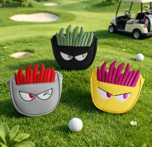 Golf Mallet Putter Cover Cartoon Funny Soft Lined Easy to Clean Universal Square Head Protector Fits Most Mallet Putters