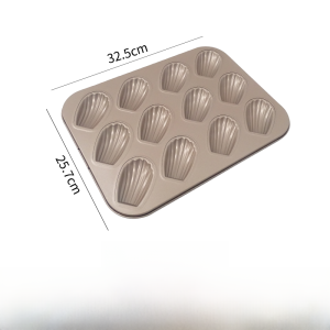 12-Cavity Non-Stick Long Shell Baking Mold for Home Use Oven Golden Madeleine Cake Tool French Style Baking Utensil Kitchen Accessory