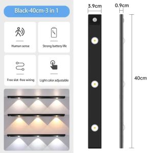 Under Cabinet Lights Wireless Lamp with Motion Sensor Night Lights Rechargeable lamp for Kitchen Bedroom Wardrobe Closet Desk