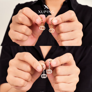 Xuping Anting Jurai Perhiasan Emas Perak Fashion - Hooks Double Ring - 0171240185