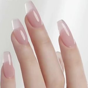 Combo Sơn Móng Tay Dạng Thạch 15ml - 2 Màu Trắng Sữa Hồng Trong Suốt Có Thể Tẩy Sạch Bằng Dung Dịch Sơn Phủ UV LED Dành Cho Làm Móng