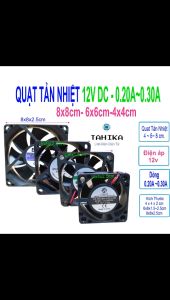Quạt Tản Nhiệt mới 12V DC 4x4x2cm - 6x6x1.5cm - 6x6x2.5cm - 4x4x2cm 8x8x2.5cm dòng 0.20A-30A - Linh Kiện điện tử TAHIKA
