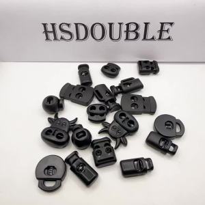 10 Pcs/Pack Cord Lock Toggle Clip Stopper Plastic Black For Bags/Garments