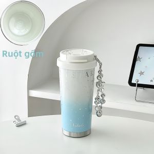 Cốc Thermos Thiết Kế Chuyển Màu Có Ống Hút Cốc Du Lịch Giữ Nhiệt