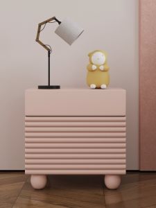 Modern Simple Pink Piano Baking Paint Nightstand Small Princess Storage Cabinet Drawer Cabinet Bedroom Side Table Furniture