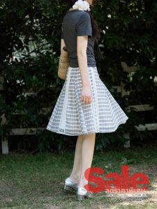 seemon | Chân Váy Ngắn Trung Bình Màu Trắng Kẻ Caro Hàn Quốc Thêu Ren Đẹp Cho Mùa Hè