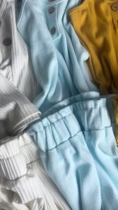 Jolly Dolly Kaela Set - Girls Button Tank tops Sando & Culottes Shorts Terno (0-5Y) | Soft Comfy Breathable Premium Cotton Ribbed Knit Coords for Infants Toddler Kids | Stylish Lightweight Outfit for Play Lounge or Casual Wear Korean Fashion Coordinates