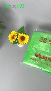 100Pcs Green Plastic Bag Disposable Vest Bag with Handle Kitchen Living Room Clean Food Packaging Supermarket Shopping Bag