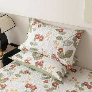 Pure Cotton Pillowcases Set of 2 Bohemian Style Bedding Single Person Pillow Covers Button Design Quilted Cotton Fabric