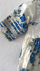 white Floral design girls sharara set-Readystock in Sg-Girls ethnic wear