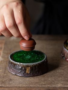 Handmade Handmade Raku Tea Ceremony Purple Clay Pot Lid Bowl Lid Tray Thick Earthenware Tea Set Accessories Real Solid Lid Placemat