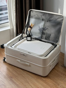 New Large Capacity Side Opening Luggage Bag Womens 20 Inch Carry-On Travel Suitcase Mens 24 Inch Multi-Function Pull Rod Case