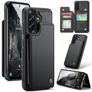 for Samsung Galaxy S25 S24 ULTRA S25 S24 PLUS S25 S24 FE Wallet Case with Card Holder RFID Blocking Credit Slots Kickstand Shockproof Phone Cover for Women Men Black
