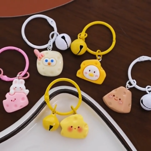 VINTLOOK พวงกุญแจรูปกระต่ายชีสรูปการ์ตูนของ  พวงกุญแจมีสไตล์น่ารักสร้างสรรค์เป็นของขวัญพวงกุญแจห้อยกระเป๋า