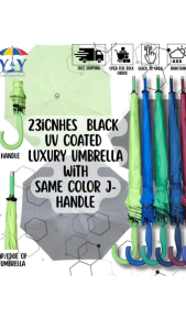BH 23inches Black UV Coated Luxury Umbrella Same color Jhandle